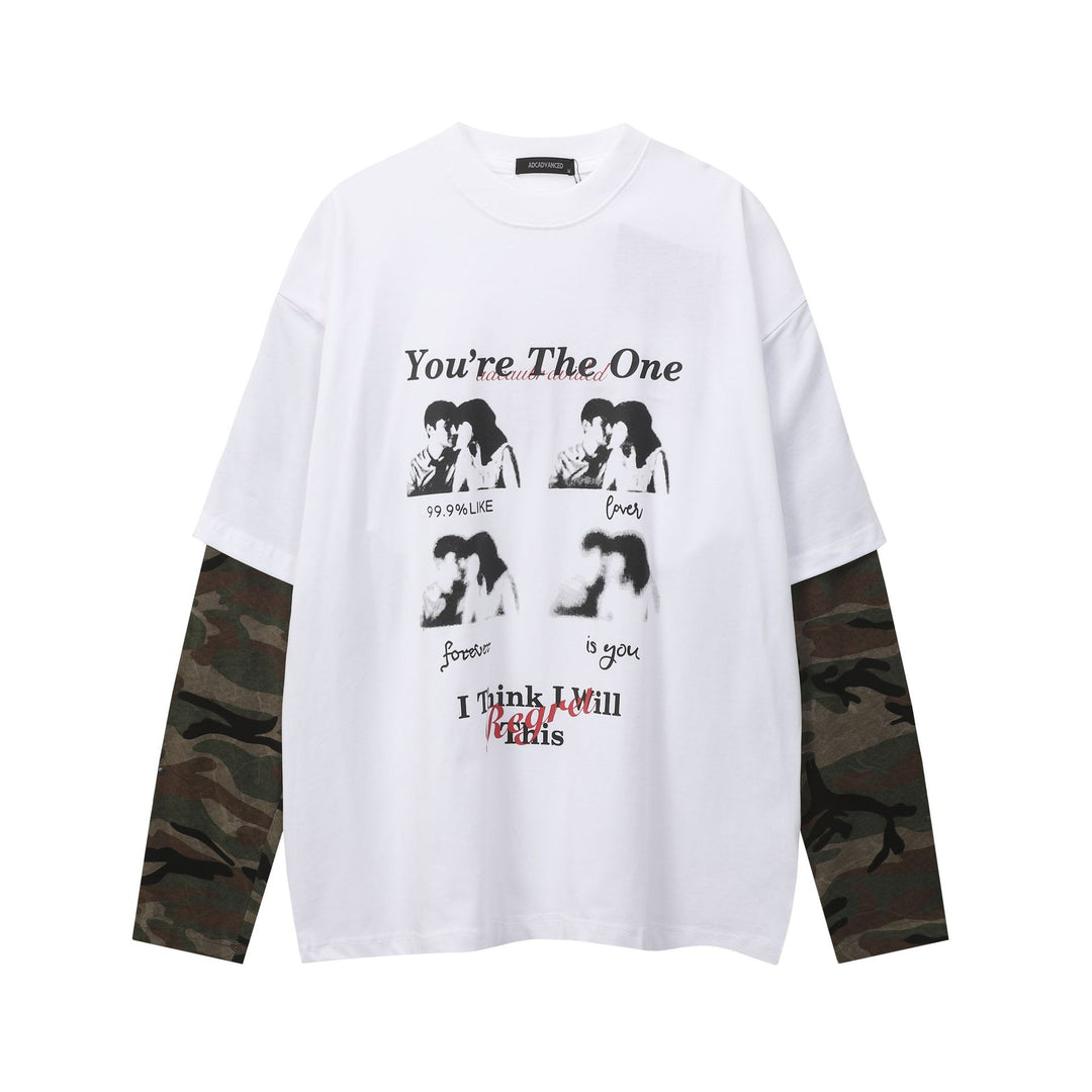 Camouflage fake two hoodies