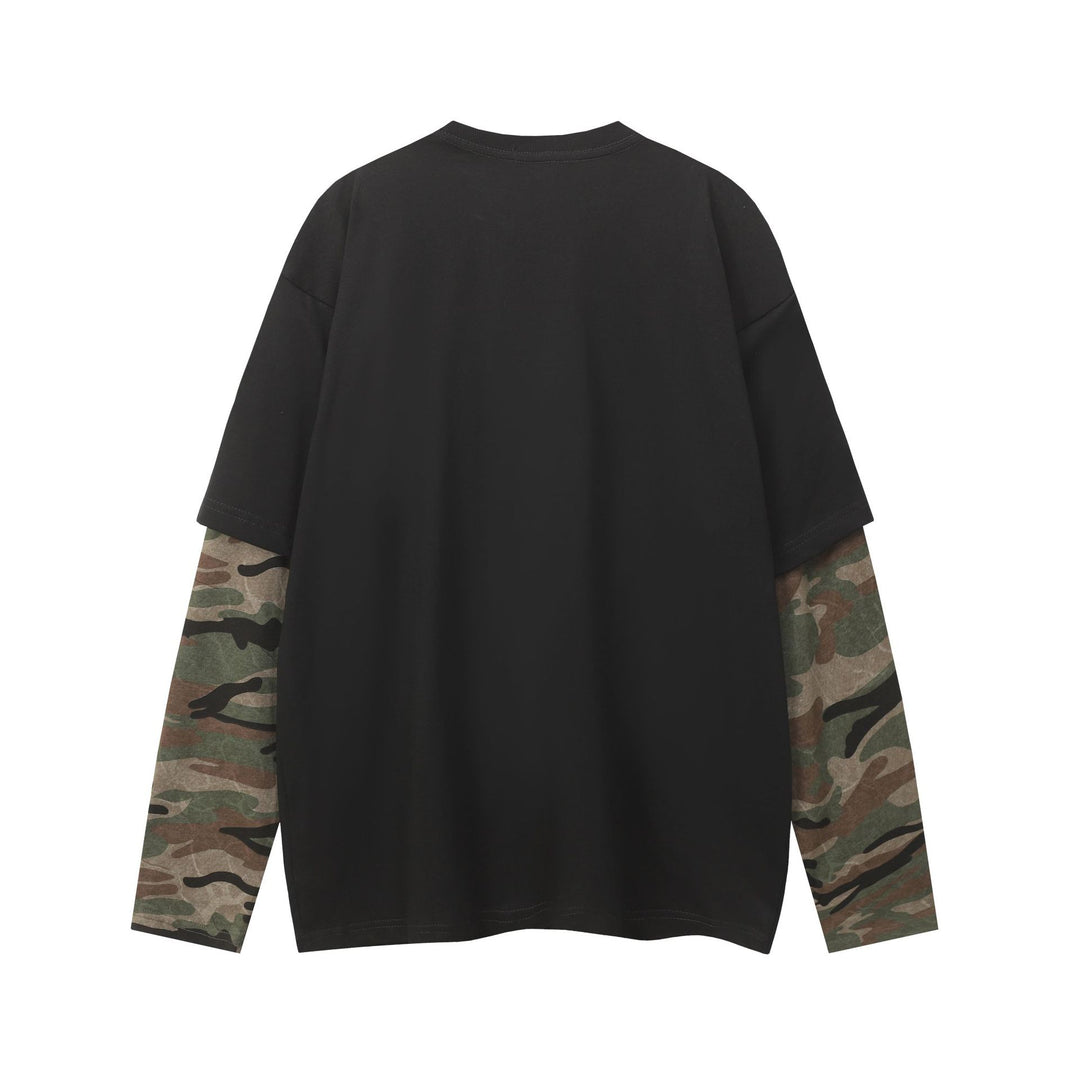 Camouflage fake two hoodies