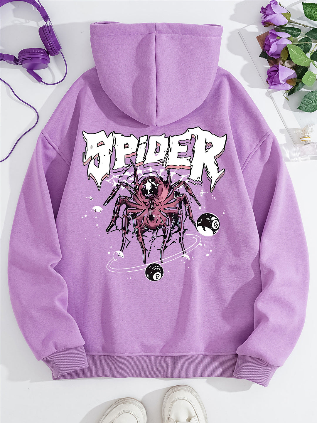 Spider print hoodie