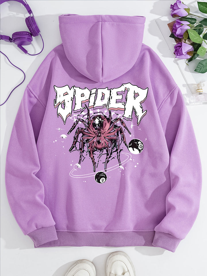 Spider print hoodie