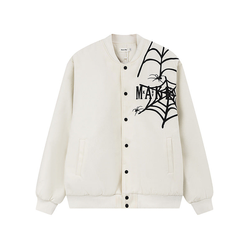 Embroidered Spider Jacket Baseball Jacket