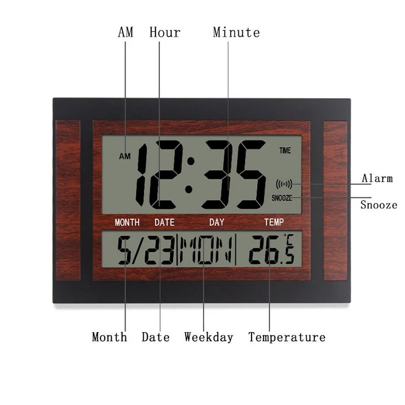 Large Screen Ultra Silent Electronic Alarm Clock Desktop Electronic Clock