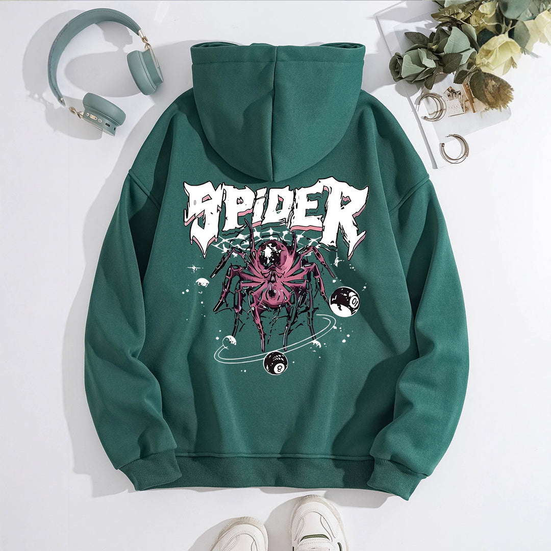 Spider print hoodie