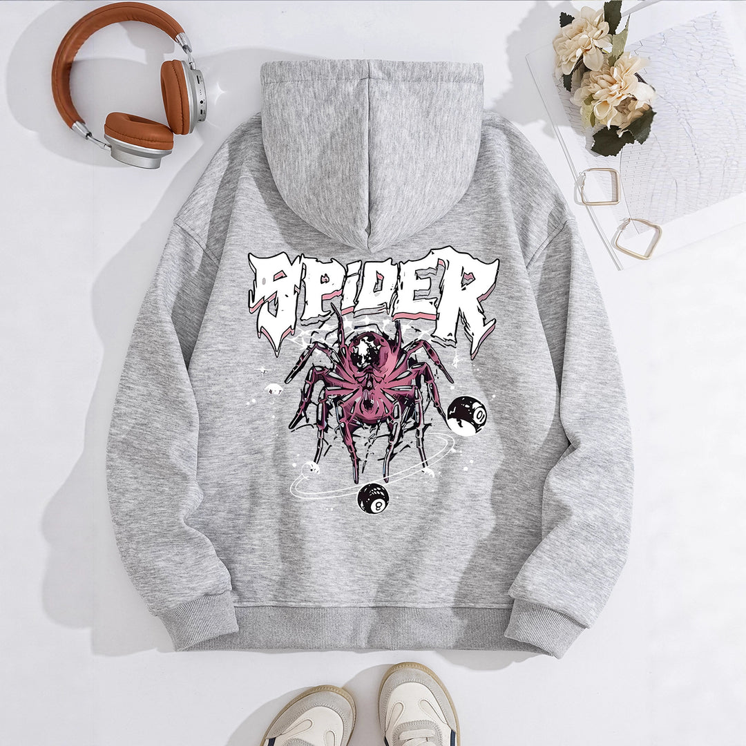 Spider print hoodie