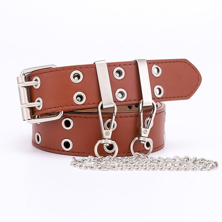 Hip Hop Punk Style Belt Casual Jeans Fashion Chain Decorative Trouser Strap Eyelet Belt