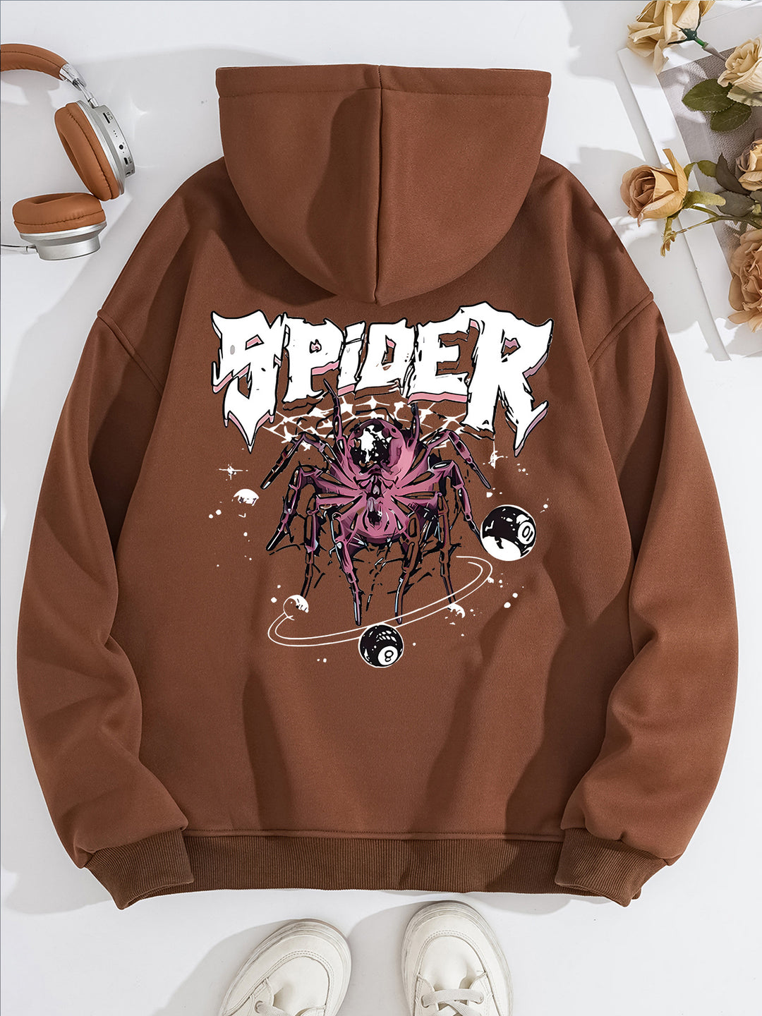 Spider print hoodie