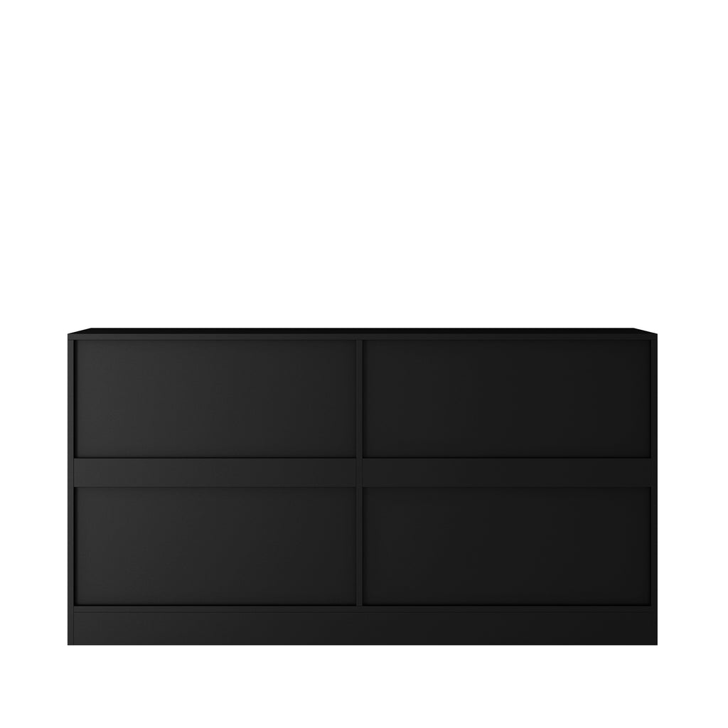 Modern kitchen buffet lockers with storage space, drawers and doors, and a large coffee bar with adjustable kitchen shelves