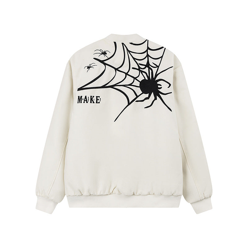 Embroidered Spider Jacket Baseball Jacket