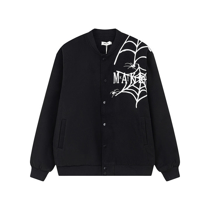 Embroidered Spider Jacket Baseball Jacket