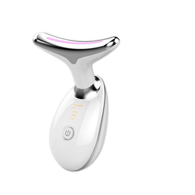 Neck beauty device vibration massage neck wrinkle device lifting neck and facial color light introduction beauty device