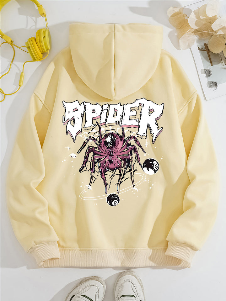 Spider print hoodie
