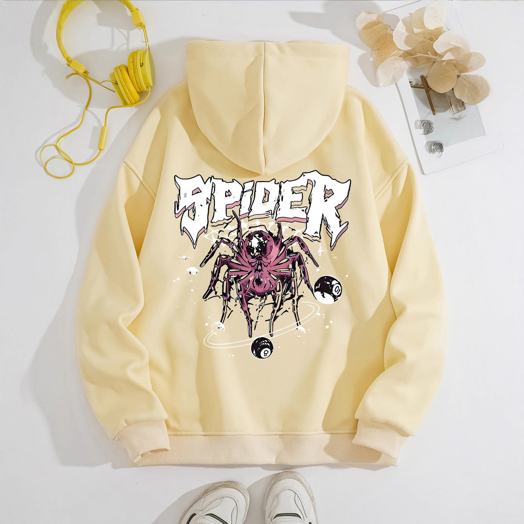 Spider print hoodie