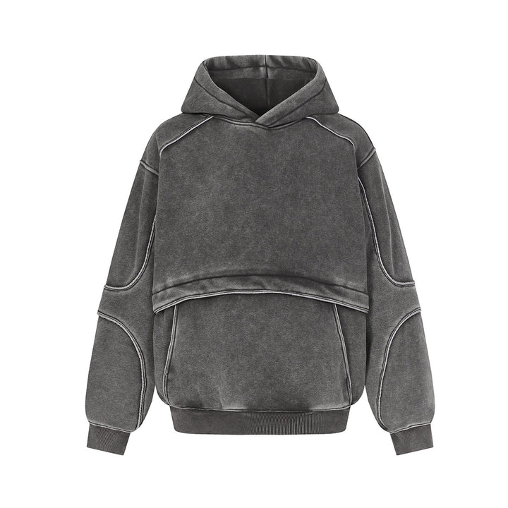 Washed hooded sweatshirt for men