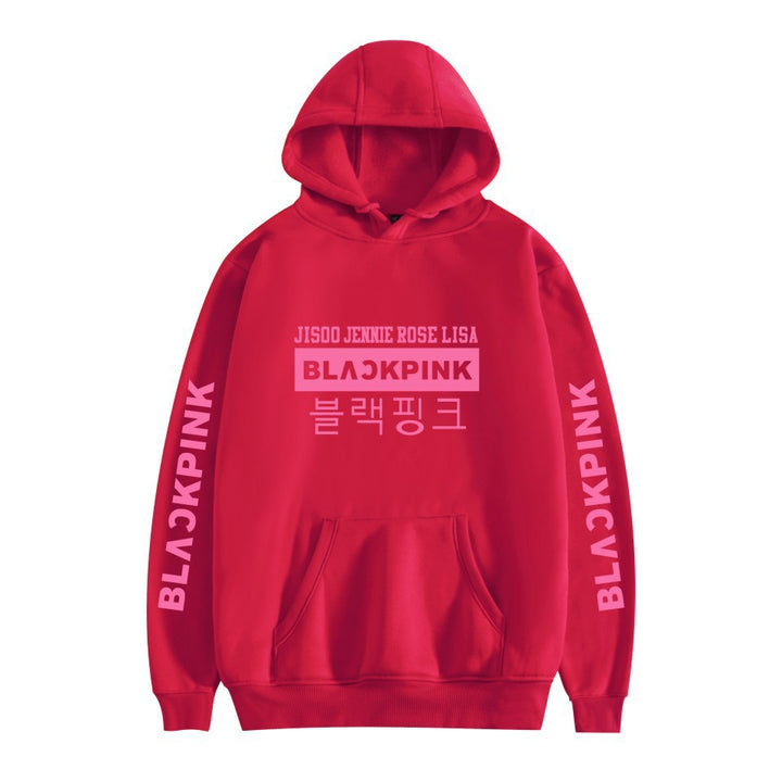 Korean popular girl group peripheral printed hoodies trendy couple hoodies