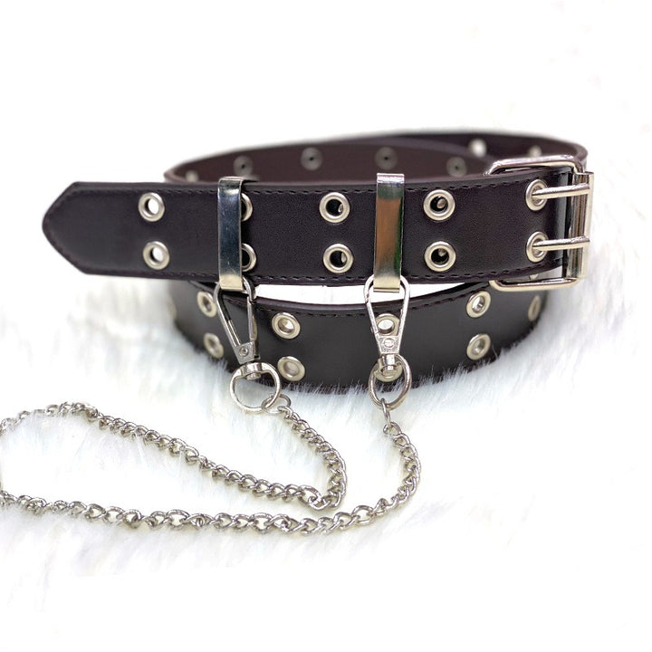 Hip Hop Punk Style Belt Casual Jeans Fashion Chain Decorative Trouser Strap Eyelet Belt
