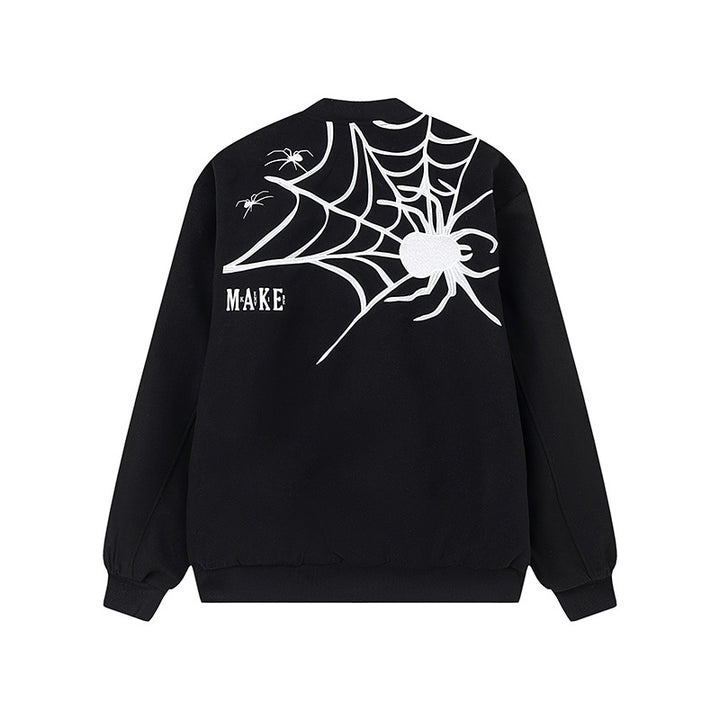 Embroidered Spider Jacket Baseball Jacket