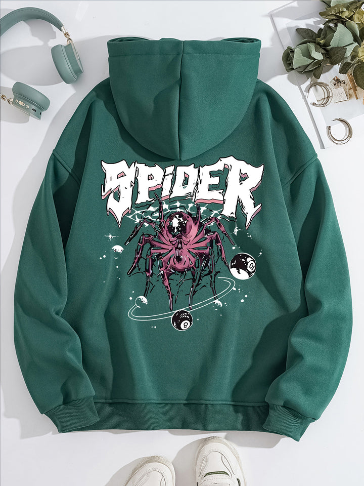 Spider print hoodie