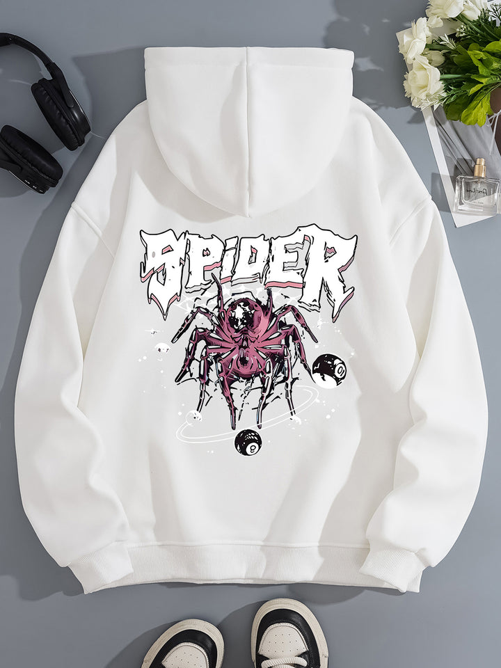 Spider print hoodie