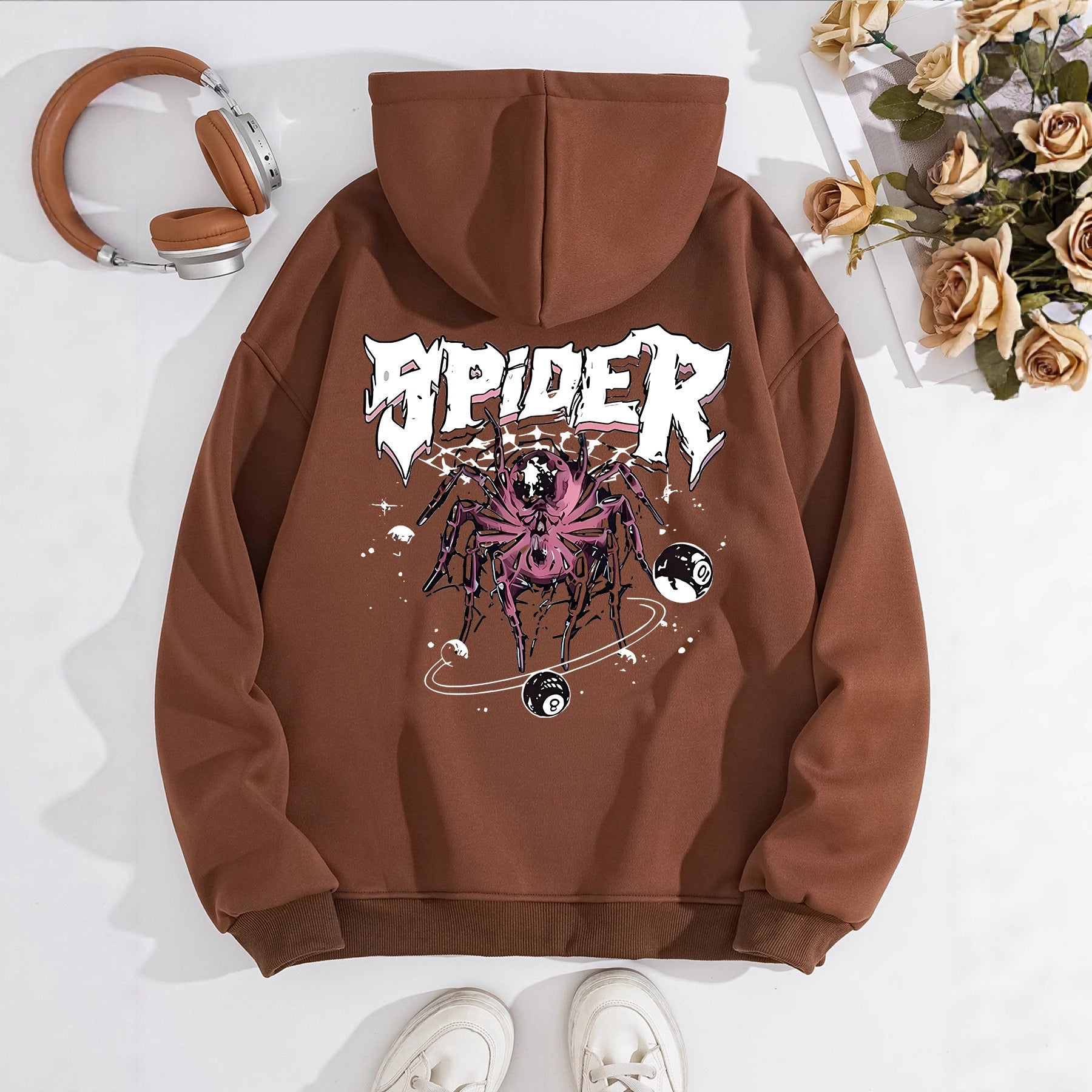 Spider print hoodie