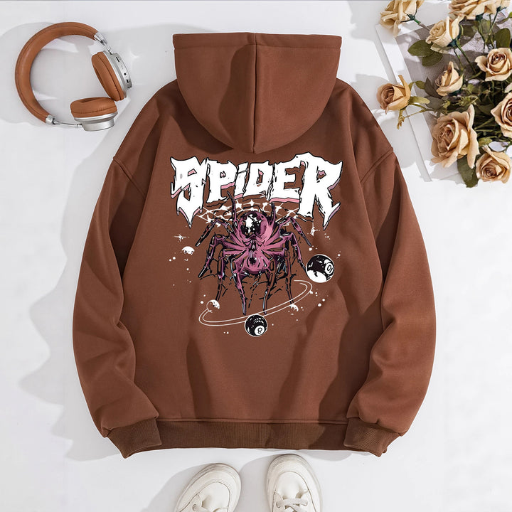 Spider print hoodie