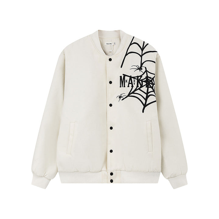 Embroidered Spider Jacket Baseball Jacket