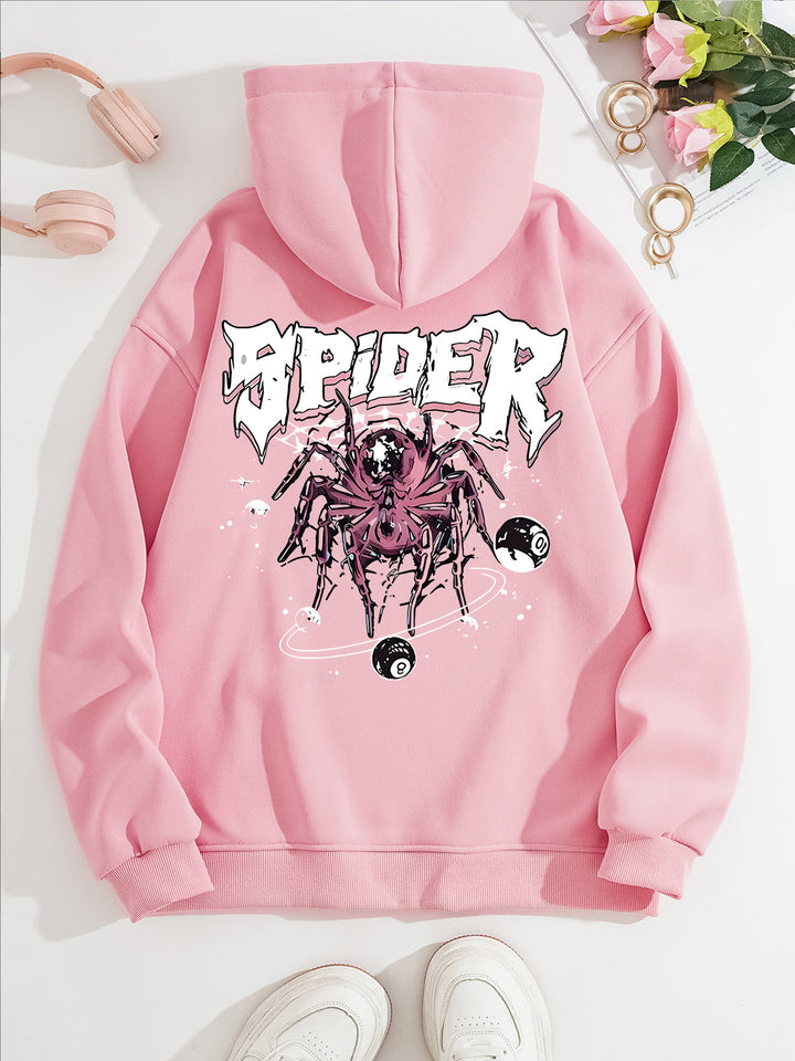 Spider print hoodie