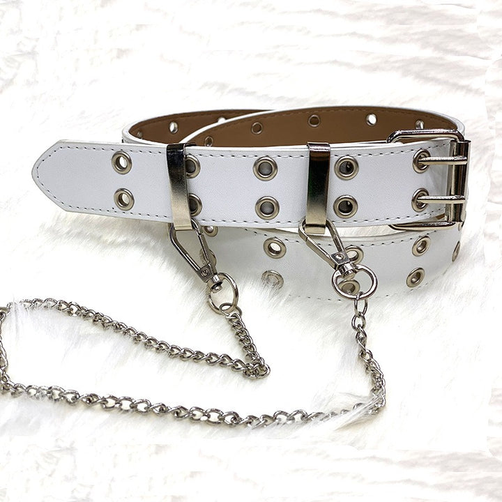Hip Hop Punk Style Belt Casual Jeans Fashion Chain Decorative Trouser Strap Eyelet Belt